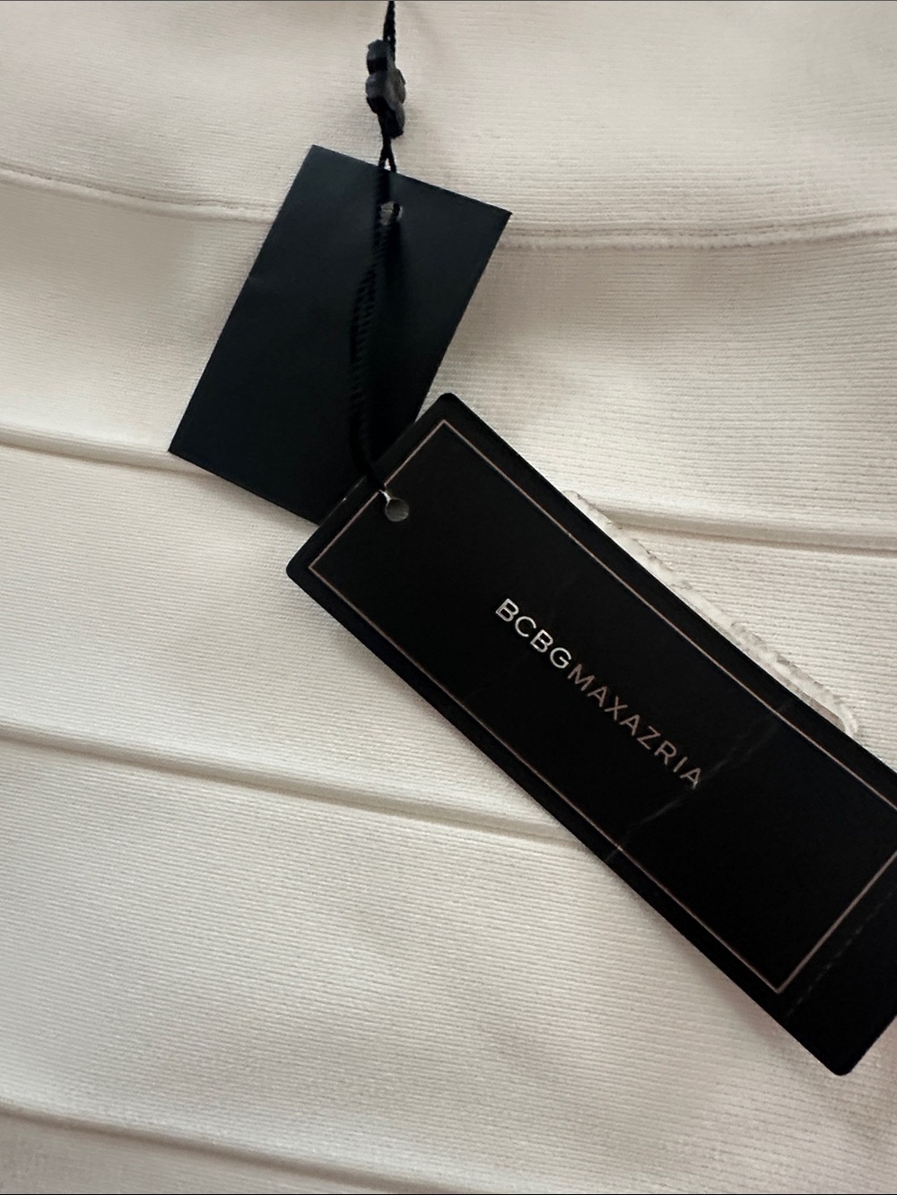 BCBG Ivory White Textured Pencil Skirt - Picture 3 of 4